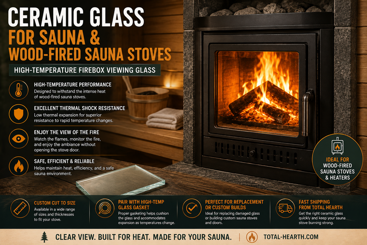 Sauna Stove Glass | Ceramic Glass for Wood-Fired Sauna Stoves