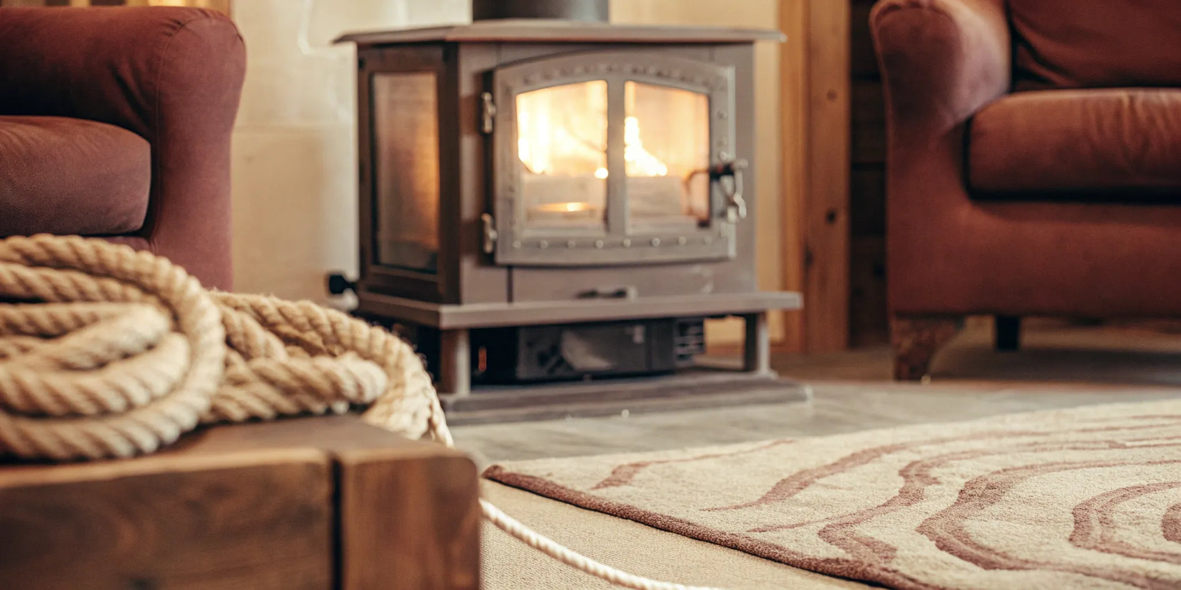 A 3/8 wood stove gasket rope for creating an efficient and airtight stove seal.