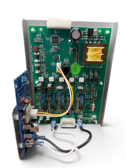 Pellet stove control board and circuit board assembly with wiring