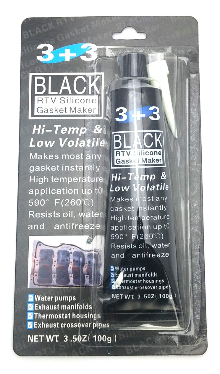 Silicone Sealant RTV 3 Oz Tube, Black |  NBK-20080-1