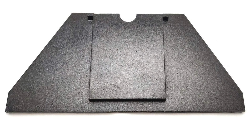 Wood Furnace Front or Rear Liner | Part #40258 / 20265 | Cast Iron Trapezoidal Panel for US Stove, Clayton, Johnson & Vogelzang (18-5/8" to 10" x 8-7/8")
