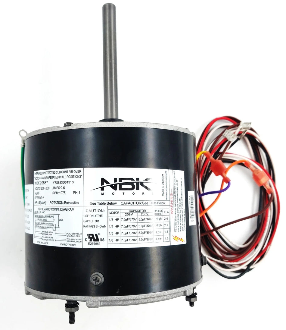 NBK-20587 Condenser Motor 208-230V, 1075 RPM, 1/6-1/3 HP – (Special Order) - Total Hearth