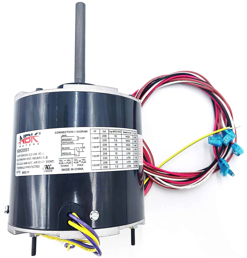 Condenser Motor 208-230V, 825 Rpm, 1/3-1/6 Hp | NBK-20591