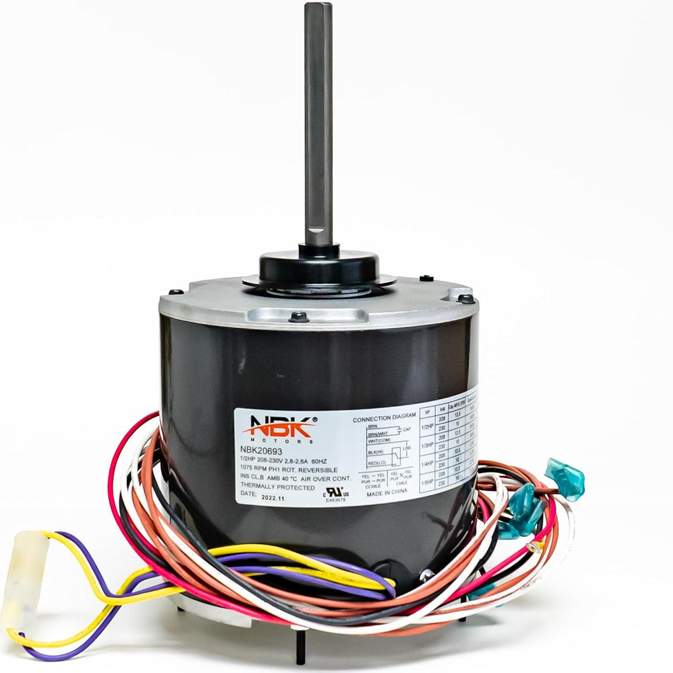 Condenser Motor 208–230V | 1075 RPM | 1/6–1/3 HP | OEM Replacement – US Motors 5462