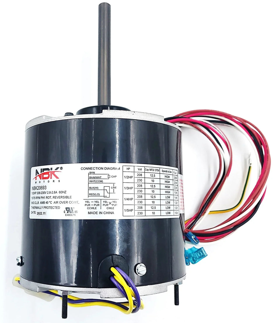NBK-20693 Condenser Motor 208-230V, 1075 RPM, 1/2-1/5 HP – (Special Order) - Total Hearth