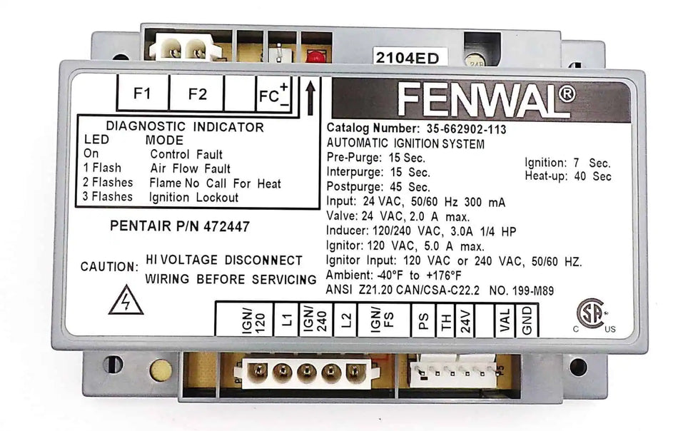 Ignition Control Module | Replaces Pentair 472447 & Fenwal 35-662902-113