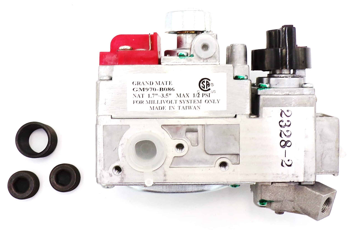 Gas Valve Robertshaw 060-522 natural gas valve with GM970-B086 label and gaskets