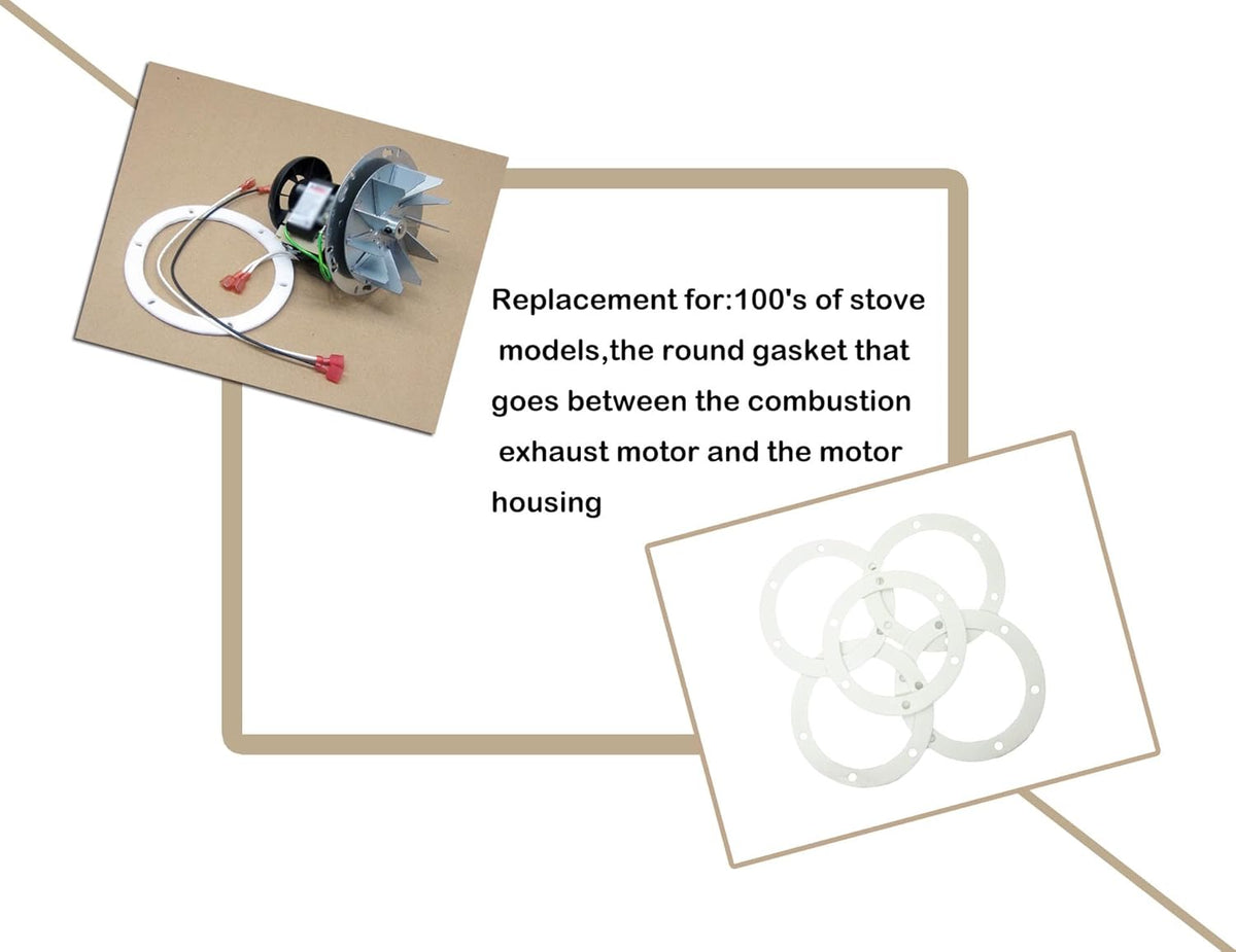 10pk Pellethead Stove Combustion Blower Motor To Housing Gasket - 6" Round, Universal