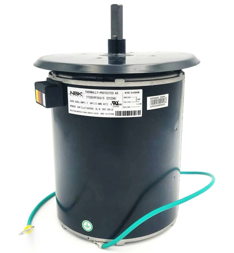 NBK-21236 Condenser Fan Motor 1/3 HP 460V 1075 RPM CWLE - Replaces Carrier S1-6007532, York S1-6007532, Genteq F48T32A50