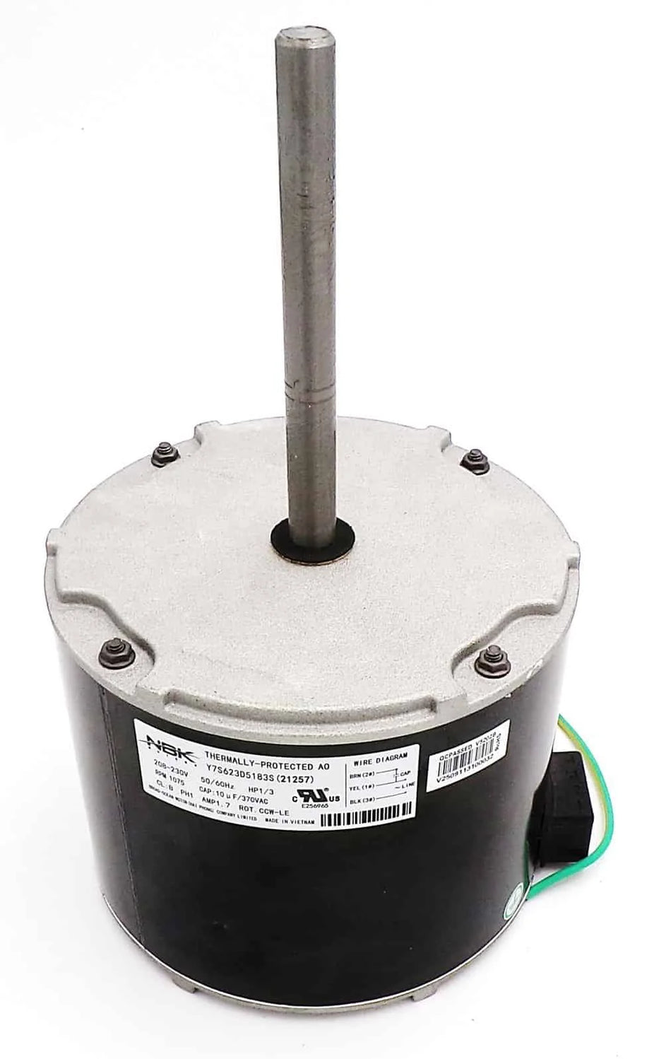 NBK-21257 Condenser Fan Motor 1/3 HP 208/230V 1075 RPM - Replaces Lennox 104607-01, 14Y65, 79J81