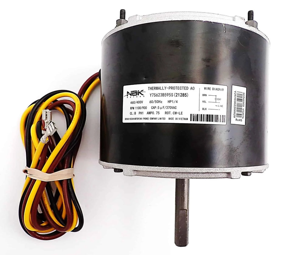 NBK-21285 Condenser Fan Motor 1/4 HP 460/400V 50/60Hz – Replaces CAR HC39GE464, Dayton 19L516, Genteq 3S051