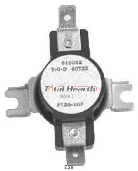 Thermodisc Snap-Disc Switch – 120°F Low Limit / Proof of Fire | TDF120-20F / 60T22 / 4T120F | Flush Mount | Universal Fit for Breckwell, US Stove, Black Bart, Hitzer, and More - Total Hearth