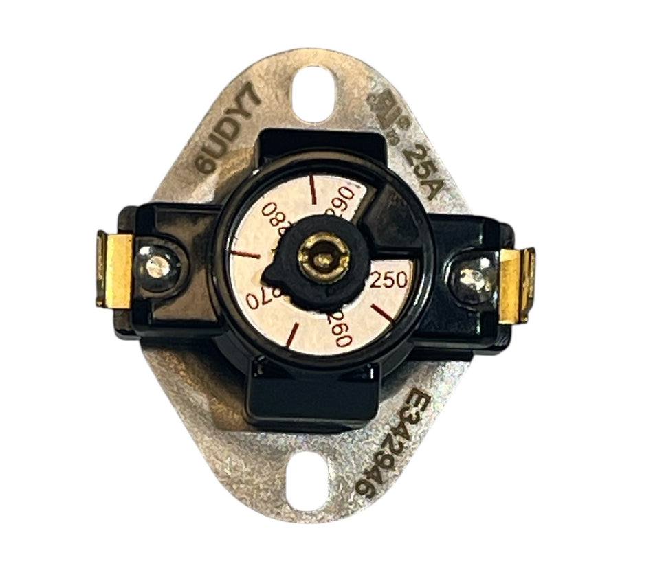 Adjustable Temperature Limit Controller (6UDY7) – Open on Rise, SPST, 210°F–290°F – Surface Mount Thermo-Disc