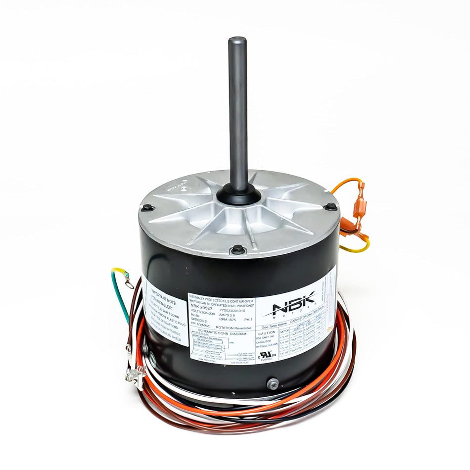 Condenser Motor 208-230V, 1075 RPM, 1/6-1/3 HP | NBK-20587