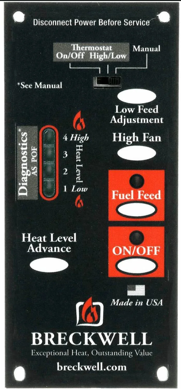 USSC Digital Circuit Board | 4-Speed Control Panel for 1 RPM Auger Motor Pellet Stoves | Part #80684 / A-E-101 / C-E-101