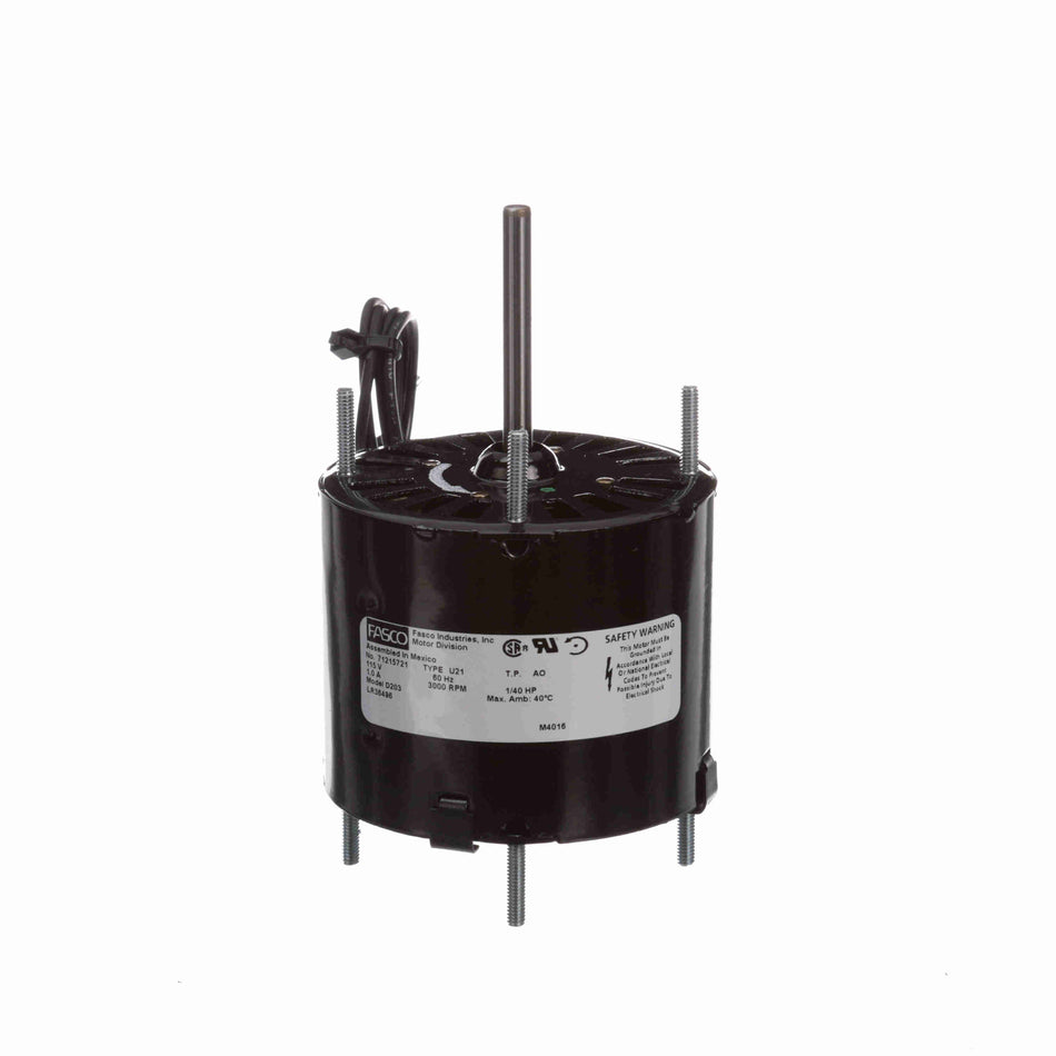 Fasco Motor 1M203 – 1/40 HP, 1-Speed Replacement Motor (3.3" O.D., CCW Rotation)