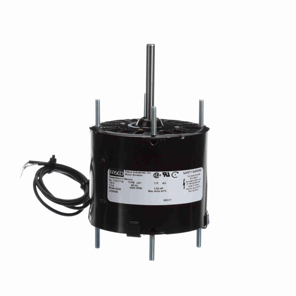 Fasco Motor 1M206 – 1/30 HP, 1-Speed Replacement Motor (3.3" O.D.) | OEM Regal/Fasco D206