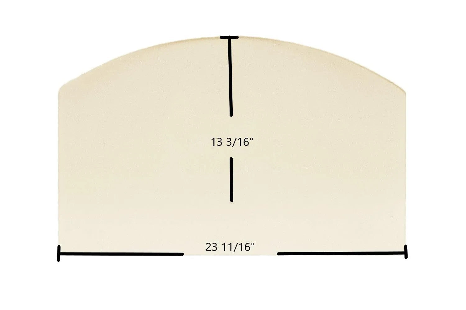 BIS Traditions CE / Montecito Single Door Glass Replacement – 23 5/8" x 13 3/16" Archtop High-Temperature Ceramic Glass Panel (SR2222-01) - Total Hearth
