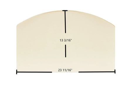 BIS Traditions CE / Montecito Single Door Glass Replacement – 23 5/8" x 13 3/16" Archtop High-Temperature Ceramic Glass Panel (SR2222-01) - Total Hearth