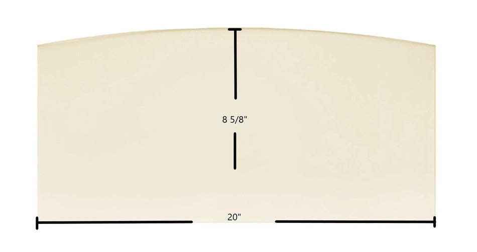 Blue Ridge Medium Door Glass Replacement – 20" x 8 5/8" Archtop High-Temperature Ceramic Glass Panel (7GBRM) - Total Hearth