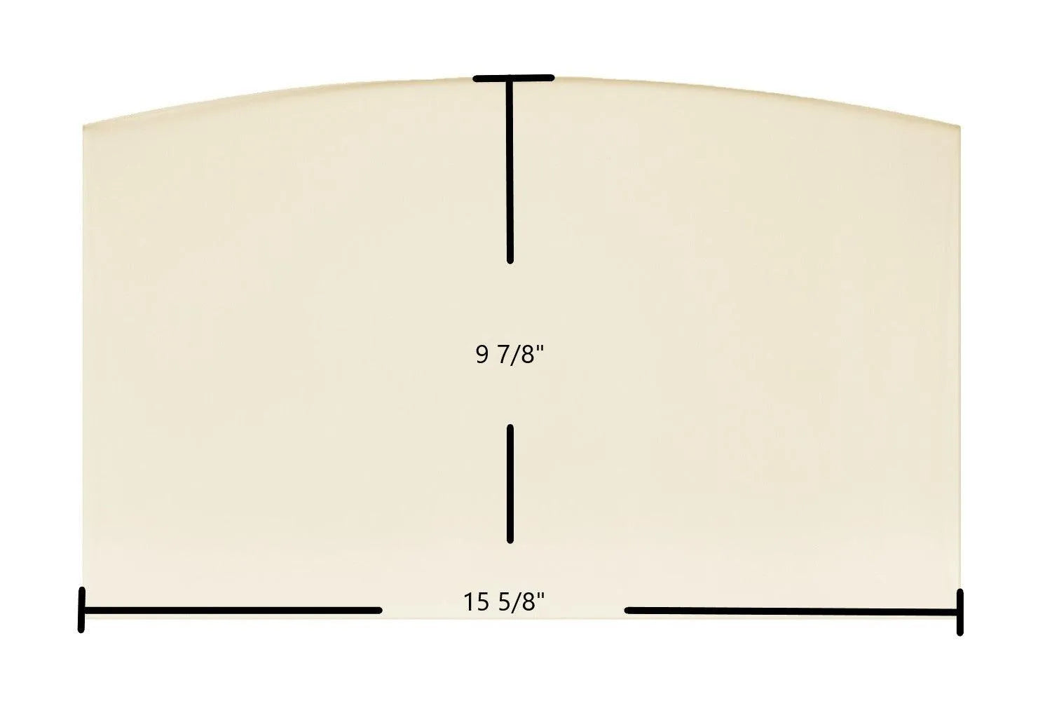 Blue Ridge Small Single Door Glass Replacement – 15 5/8" x 9 7/8" Archtop High-Temperature Ceramic Glass Panel (7GBRS) - Total Hearth