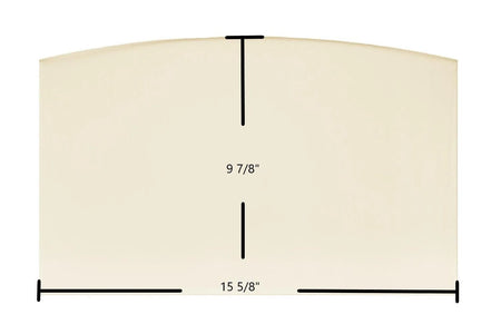 Blue Ridge Small Single Door Glass Replacement – 15 5/8" x 9 7/8" Archtop High-Temperature Ceramic Glass Panel (7GBRS) - Total Hearth