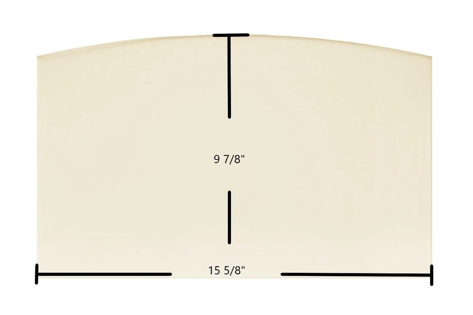 Blue Ridge Small Single Door Glass Replacement – 15 5/8" x 9 7/8" Archtop High-Temperature Ceramic Glass Panel (7GBRS) - Total Hearth