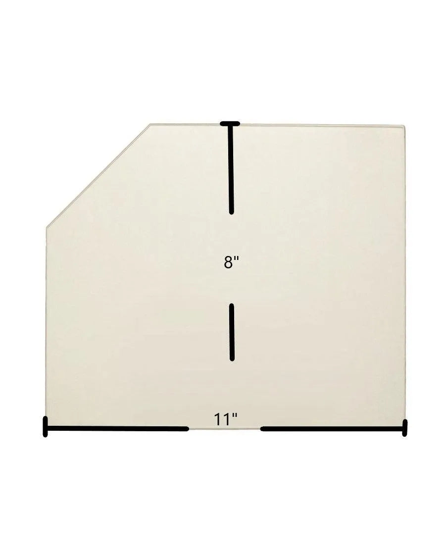 Carolina Challenge I Door Glass Replacement – 11" x 8" High-Temperature Ceramic Glass Panel with Corner Cut (7GCC1) - Total Hearth
