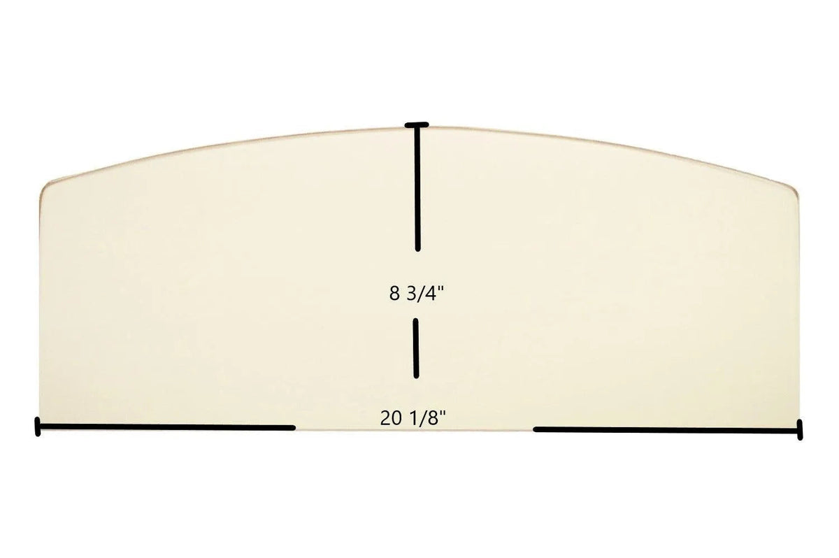 Century Whistler, DB05152 Archtop Door Glass – 20 1/8" x 8 3/4" High-Temperature Ceramic Glass Panel (SE02722-01) - Total Hearth