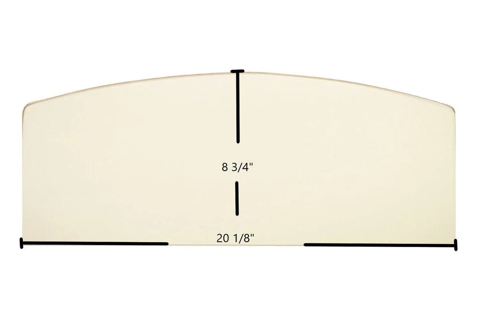 Century Whistler, DB05152 Archtop Door Glass – 20 1/8" x 8 3/4" High-Temperature Ceramic Glass Panel (SE02722-01) - Total Hearth
