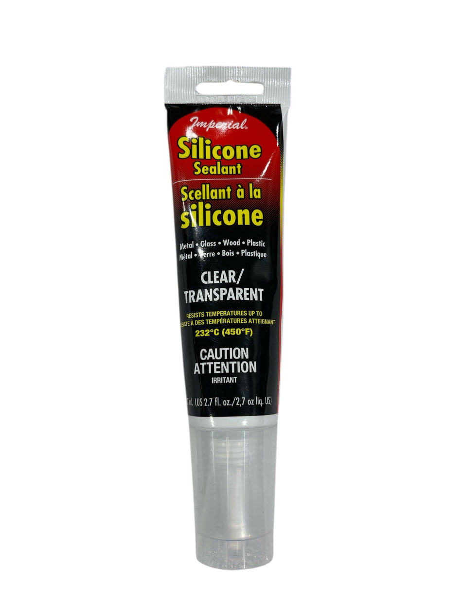 Clear Silicone Sealant – KK0322 | 2.7 oz Tube | Waterproof & Flexible | High Temp Rated to 450°F (232°C) | For Metal, Glass, Wood & Plastic - Total Hearth
