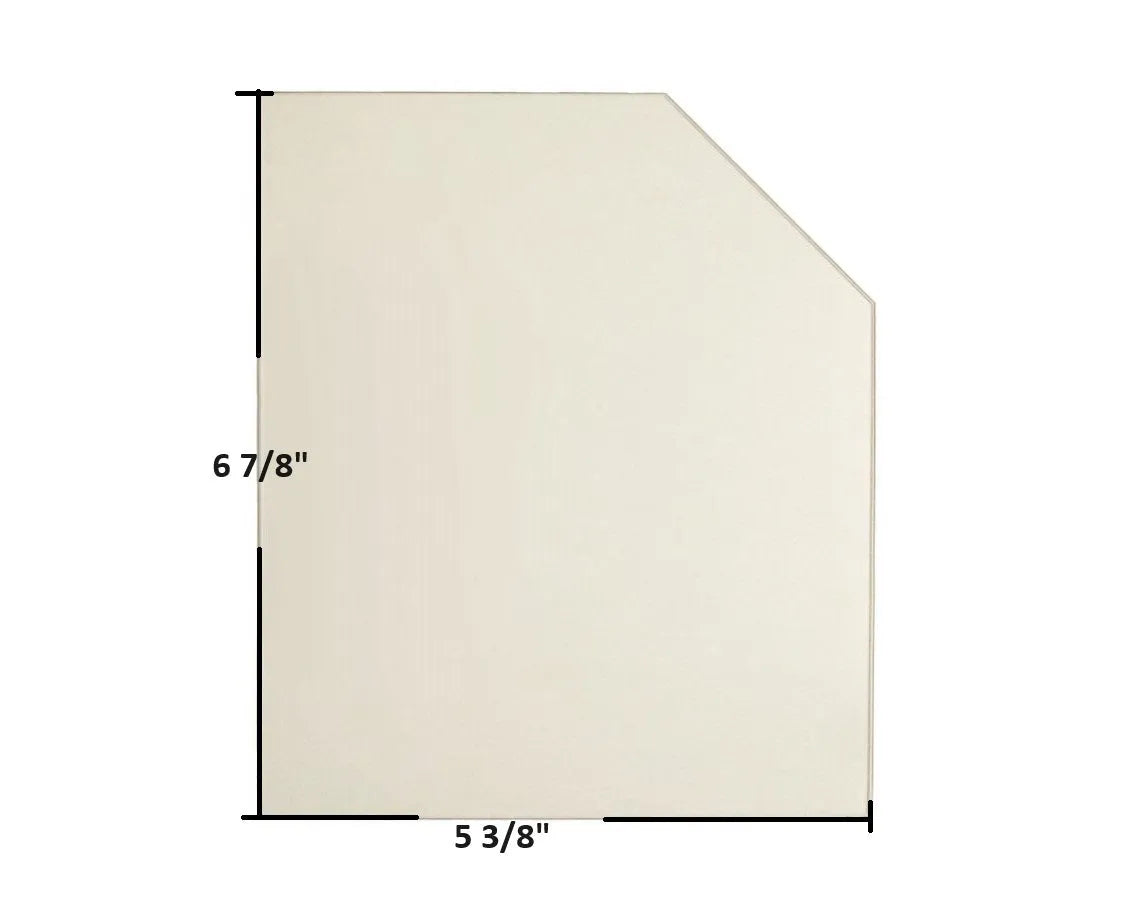 Country Flame Double Door Replacement Glass – 5 3/8" x 6 7/8" with Cut Corner (Part #7P384CF) - Total Hearth