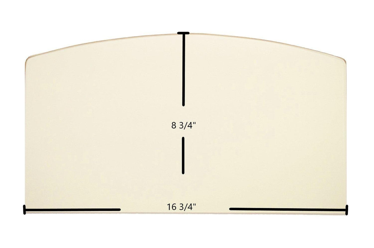 Drolet Archtop Ceramic Glass Panel – 16 3/4" x 8 3/4" Replacement for Blackcomb, Celtic, Adirondack, Blackwood, Columbia, Eastwood 1500, Eldorado, Savannah, SGS Units (SE08537-10) - Total Hearth