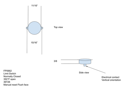 Heatilator 22922B 350°F Manual-Reset High-Limit Switch - product view 3