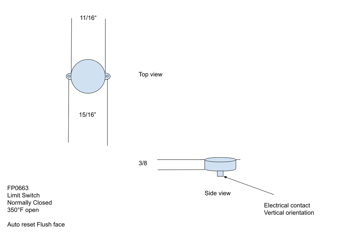 Heatilator 4021-642 High Limit Switch | 350°F Auto Reset - product image 3