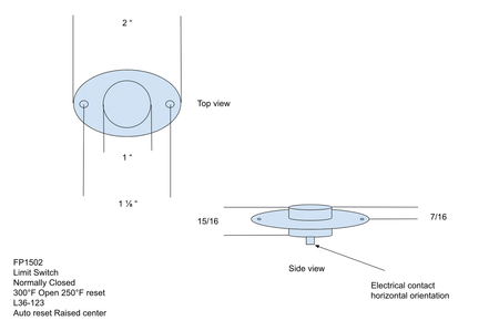 Large 300°F Automatic-Reset Limit Switch – L36-123 - product view 3
