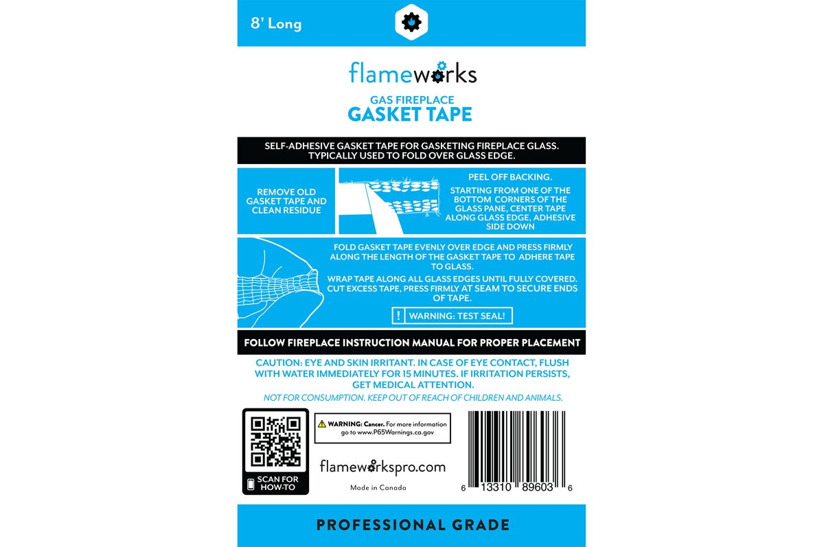 Flameworks FP0404 Glass Gasket Tape, 3/4 Inch x 8 Feet - product view 4