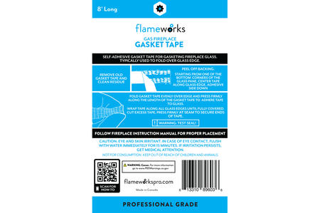 Flameworks FP0404 Glass Gasket Tape, 3/4 Inch x 8 Feet - product view 4