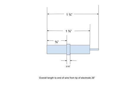 SIT Short Pilot Electrode 0.915.075 | 26-Inch Overall - product image 3