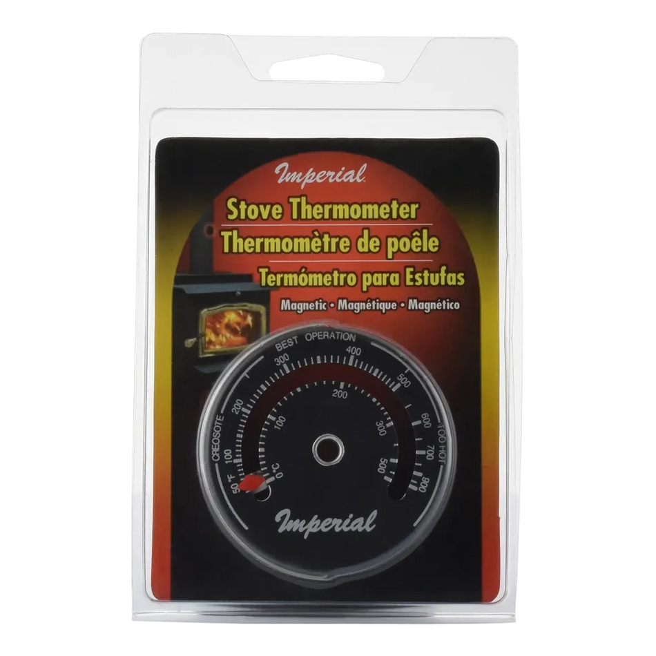 Magnetic Stove Thermometer – KK0163 | For Single Wall Stove Pipes | Easy-Read Dial | Magnetic Mount | Model 3CP34 - Total Hearth