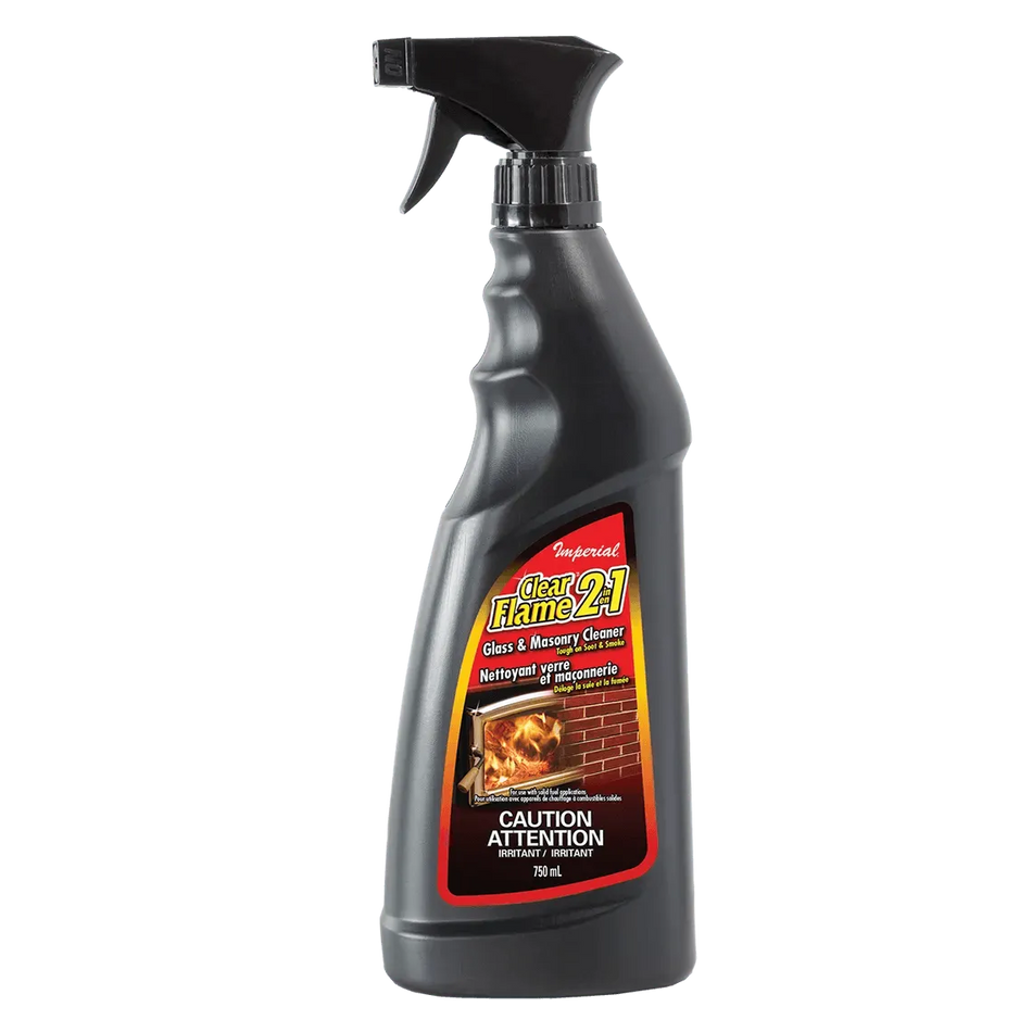 Clear Flame 2-in-1 Glass & Masonry Cleaner – 25 fl. oz. | KK0330 | Heavy-Duty Spray for Soot, Smoke & Creosote Removal - Total Hearth