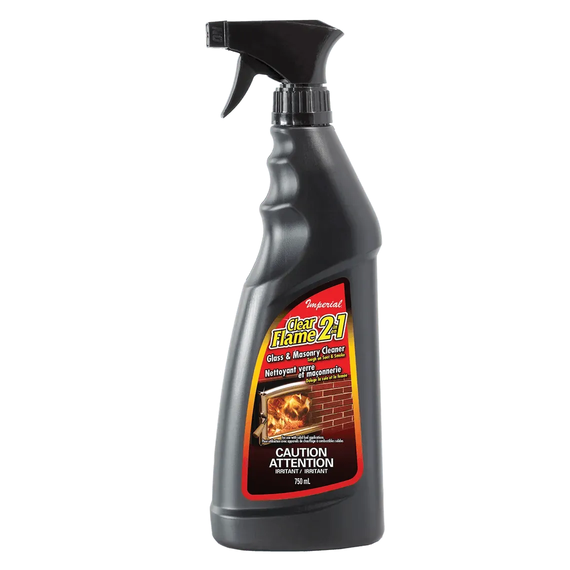 Clear Flame 2-in-1 Glass & Masonry Cleaner – 25 fl. oz. | KK0330 | Heavy-Duty Spray for Soot, Smoke & Creosote Removal - Total Hearth