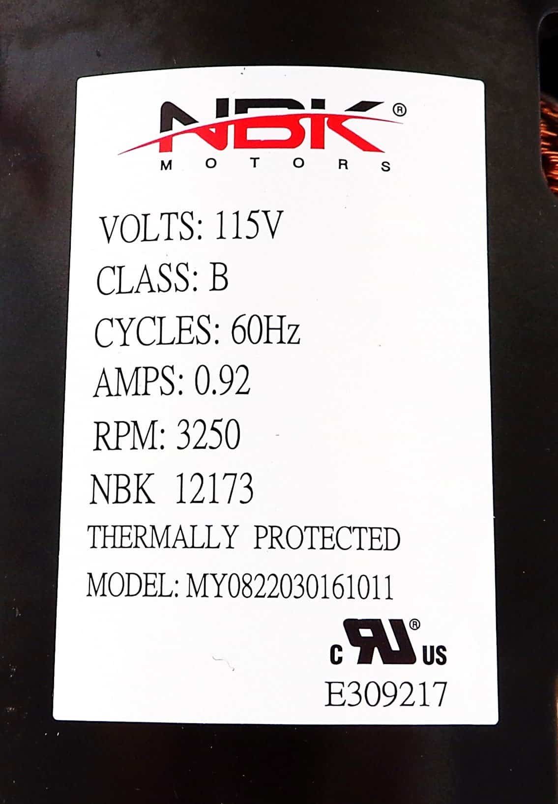 NBK-12173 Draft Inducer Blower Motor | Fasco A129 - view 2