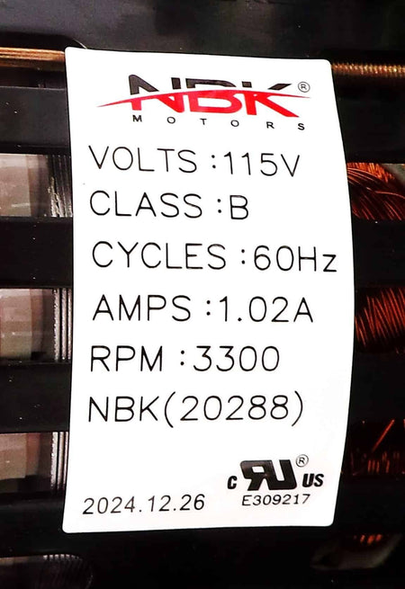 NBK-20288 Draft Inducer Blower Motor | Carrier 320725-756 - view 2