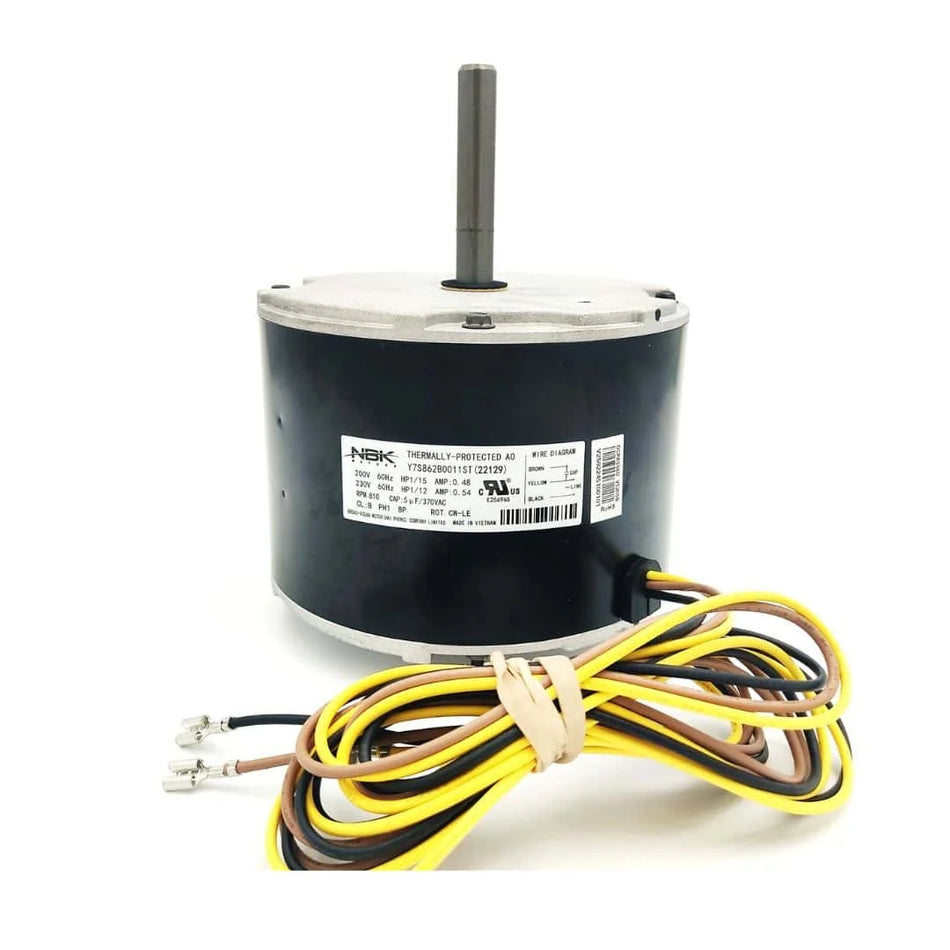 NBK-22129 Condenser Fan Motor 1/12 HP 208/230V 800 RPM - Replaces Carrier HC31GE229, HC32GE229, HB32GQ230