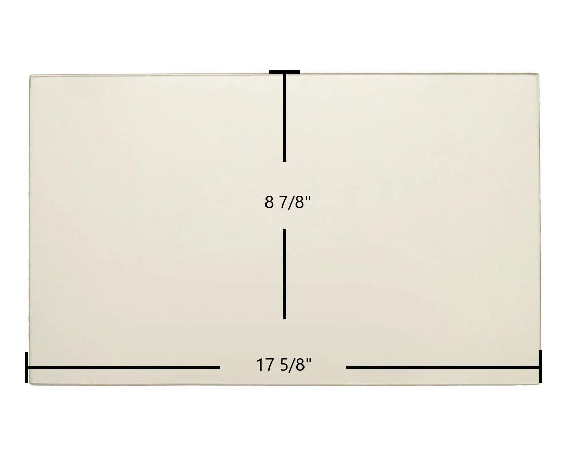 Russo GV-21, C-80, W-18, W-20, W-25, WI-30, CW-75, C-75 Glass Panel (R-061-2492) – 8 7/8" x 17 5/8" High-Temperature Ceramic Replacement - Total Hearth