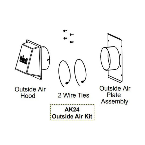Outside Air Kit – Majestic AK24 | Replacement for EL36 & EL42 Fireplaces - Total Hearth