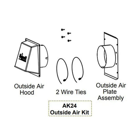 Outside Air Kit – Majestic AK24 | Replacement for EL36 & EL42 Fireplaces - Total Hearth
