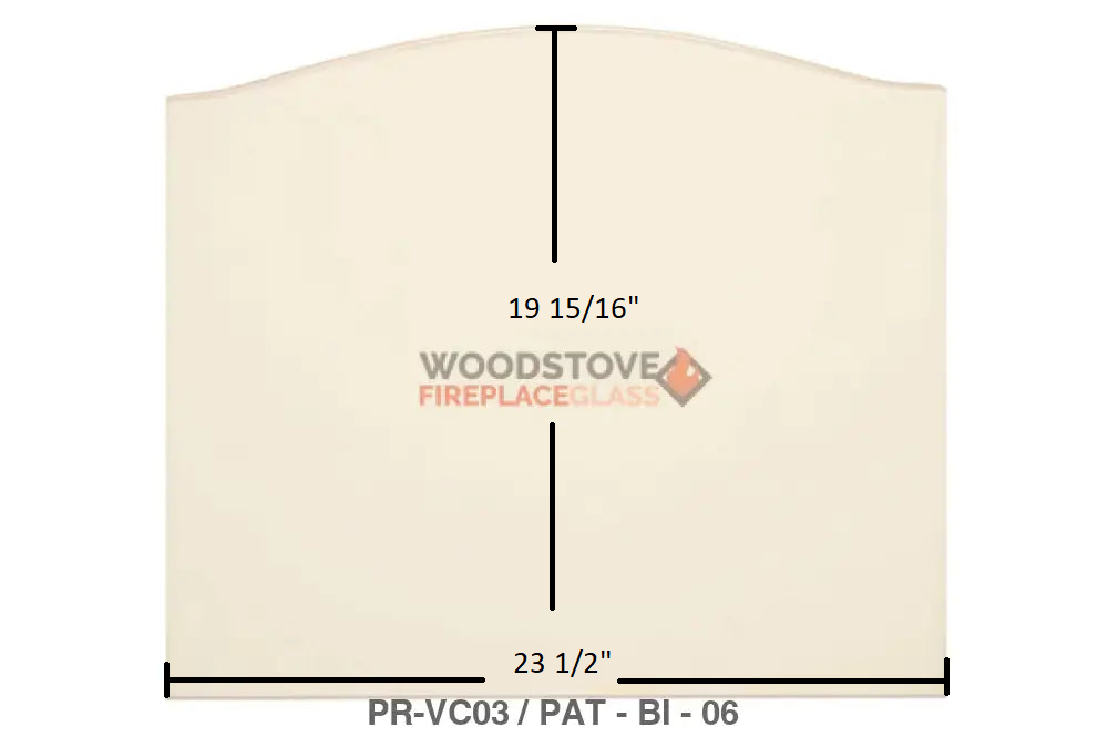 BIS Panorama Door Glass Replacement – 23 1/2" x 19 15/16" Archtop High-Temperature Ceramic Glass Panel (PR-VC03) - Total Hearth