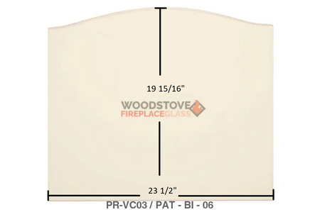 BIS Panorama Door Glass Replacement – 23 1/2" x 19 15/16" Archtop High-Temperature Ceramic Glass Panel (PR-VC03) - Total Hearth